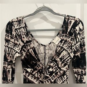 Deep V neck tight mini dress